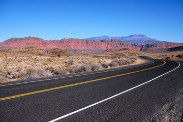Fototapeta na wymiar On The Road Again - Driving to Utah's Red Rocks