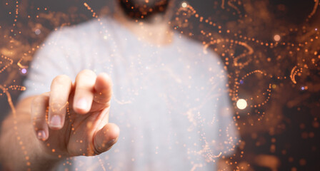 Concept of big data, machine learning, artificial intelligence, hyper loop