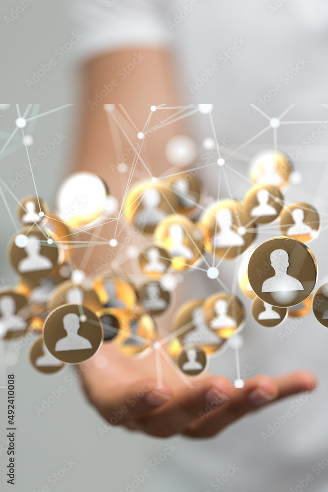 Poster organization chart team concept networking