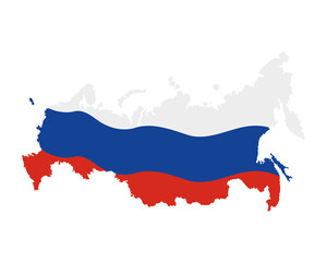 russian flag in map