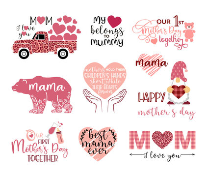 Mother S Day Vector Set, Mothers Day Quote Bundle