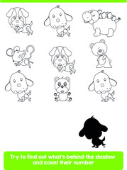 Matching farm animal shadow Puzzle Dog 