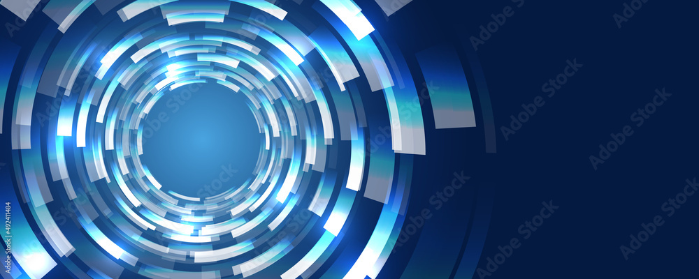 Leinwandbilder Data stream in the form of an array of circles and binary code. Vector database background. Big data visualization. Processing of data arrays, sorting. Filtering machine algorithms.