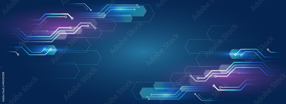 Poster the global wireless standard concept. hi-tech communication illustration on a blue background. 5g hi
