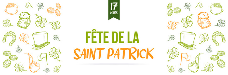 Fête de la Saint-Patrick - 14 Mars - Bannière Saint Patrick