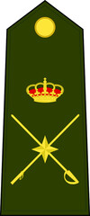 Shoulder pad mark for the BRIGADIER GENERAL insignia rank in the Spanish Army