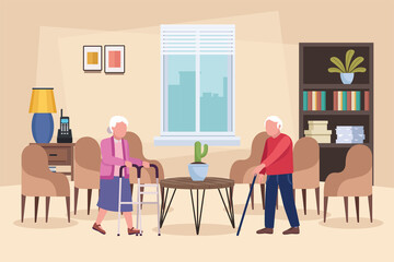 old couple in the home