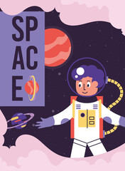 space lettering with astronaut