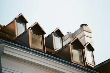 Windows on the roof of the house