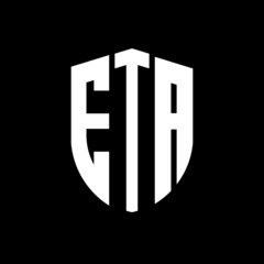 ETA letter logo design. ETA modern letter logo with black background. ETA creative  letter logo. simple and modern letter logo. vector logo modern alphabet font overlap style. Initial letters ETA  - obrazy, fototapety, plakaty