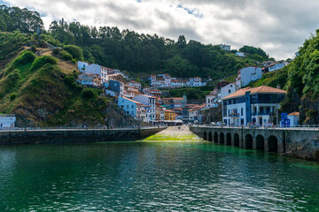 Fototapeta na wymiar Cudillero, a fishing village in Asturias and one of the most touristic places in the region of Asturias, Spain.