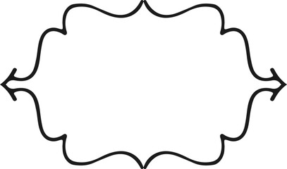 Hand-drawn element for text, sketch frame