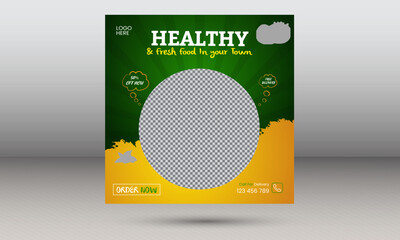 Healthy Food Social Media Post Design 