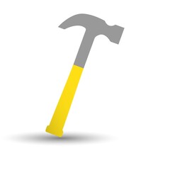 Vector illustration of a hammer on white background