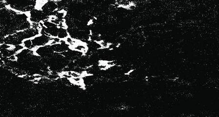 Monochrome texture composed of irregular graphic elements. Distressed uneven grunge background. Abstract vector illustration. Overlay for interesting effect and depth. Isolated on white background.