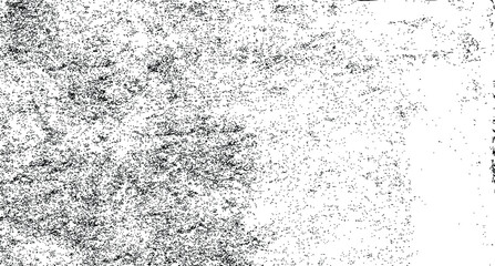 Monochrome texture composed of irregular graphic elements. Distressed uneven grunge background. Abstract vector illustration. Overlay for interesting effect and depth. Isolated on white background.