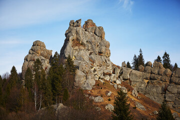 Rocks of Tustan, In Ukraine in the Carpathians