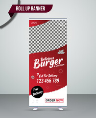 Food Roll-Up Banner Template Design