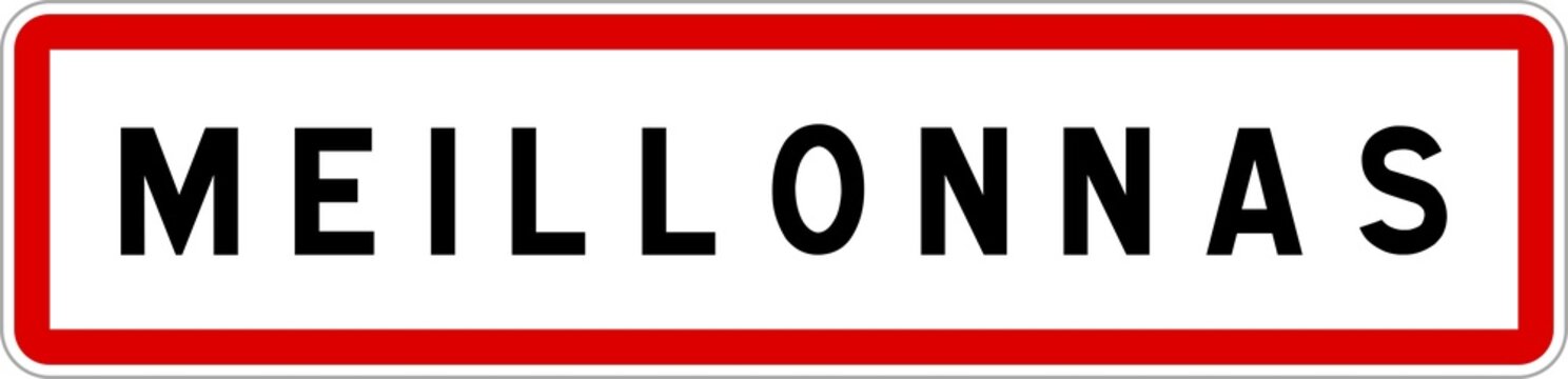 Panneau entr&eacute;e ville agglom&eacute;ration Meillonnas / Town entrance sign Meillonnas