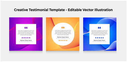 Creative Testimonial, Quote , Infographic Template Editable Vector Illustration
