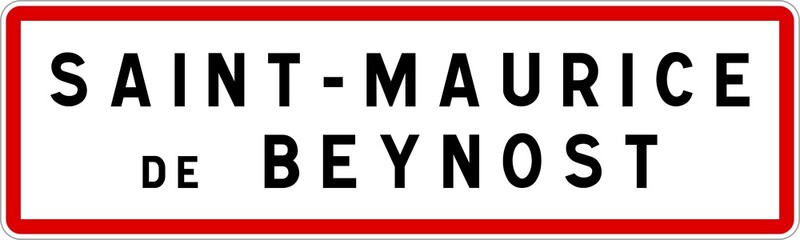 Panneau entrée ville agglomération Saint-Maurice-de-Beynost / Town entrance sign Saint-Maurice-de-Beynost