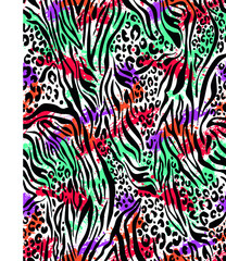 colored seamless pattern and animal print