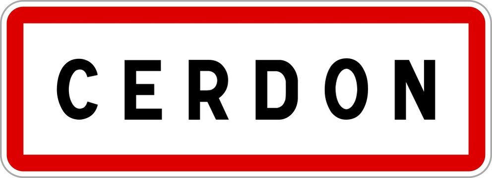 Panneau entr&eacute;e ville agglom&eacute;ration Cerdon / Town entrance sign Cerdon
