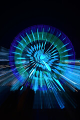 attraction ferris wheel in Kyiv in lights