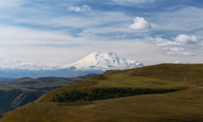 Elbrus mount, autumn in mountains. Russia, september 2019.