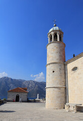 Church of Madonna on the reef  (Our Lady of the Rocks) on the island near Perast in Montenegro