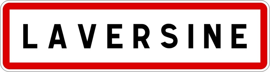 Panneau entrée ville agglomération Laversine / Town entrance sign Laversine