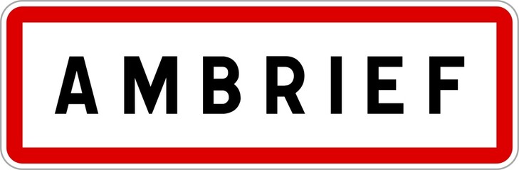 Panneau entrée ville agglomération Ambrief / Town entrance sign Ambrief