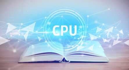 Open book with abbreviation concept