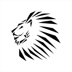 lion tribal tattoo in black and white design