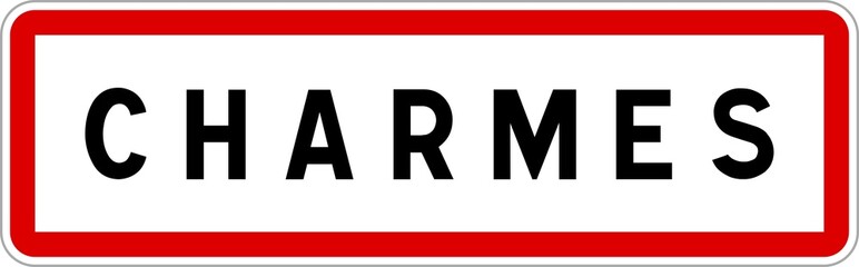 Panneau entrée ville agglomération Charmes / Town entrance sign Charmes