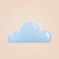 White 3d blue cloud. Vector