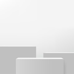 Abstract background with white color podium for presentation. Vector