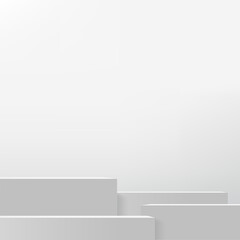 Abstract background with white color podium for presentation. Vector
