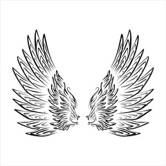 hand drawn tribal tattoo eagle with wings