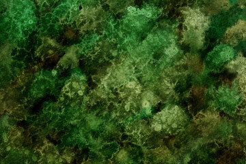 Hand drawn watercolor textured background with spots, dots and splashes  in green colors as design element. Abstract backdrop