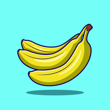 yellow banana cartoon design premium vector