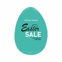 Easter egg sale postcard of vector template