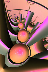 3d fractal illustration. Abstract fractal in bright and colorful color. Abstract forms.