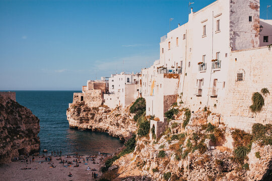night city view of Ostuni Apulia Italy