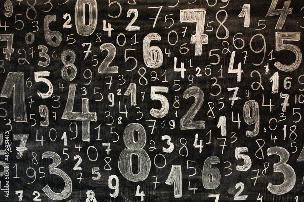 Poster background of numbers. from zero to nine. numbers texture. finance data concept. mathematic. seamles