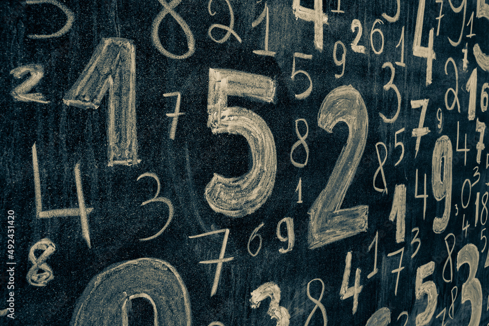 Poster background of numbers. from zero to nine. numbers texture. finance data concept. mathematic. seamles
