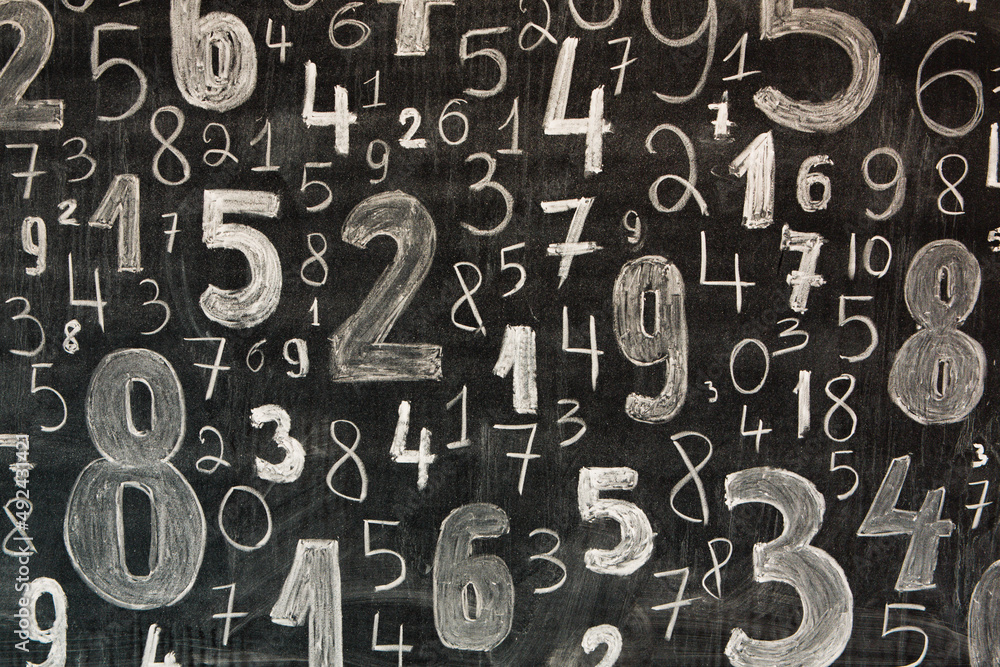 Poster background of numbers. from zero to nine. numbers texture. finance data concept. mathematic. seamles