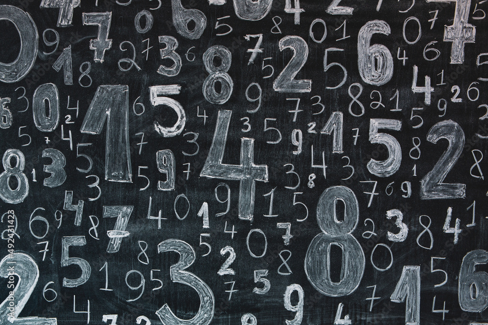 Poster background of numbers. from zero to nine. numbers texture. finance data concept. mathematic. seamles