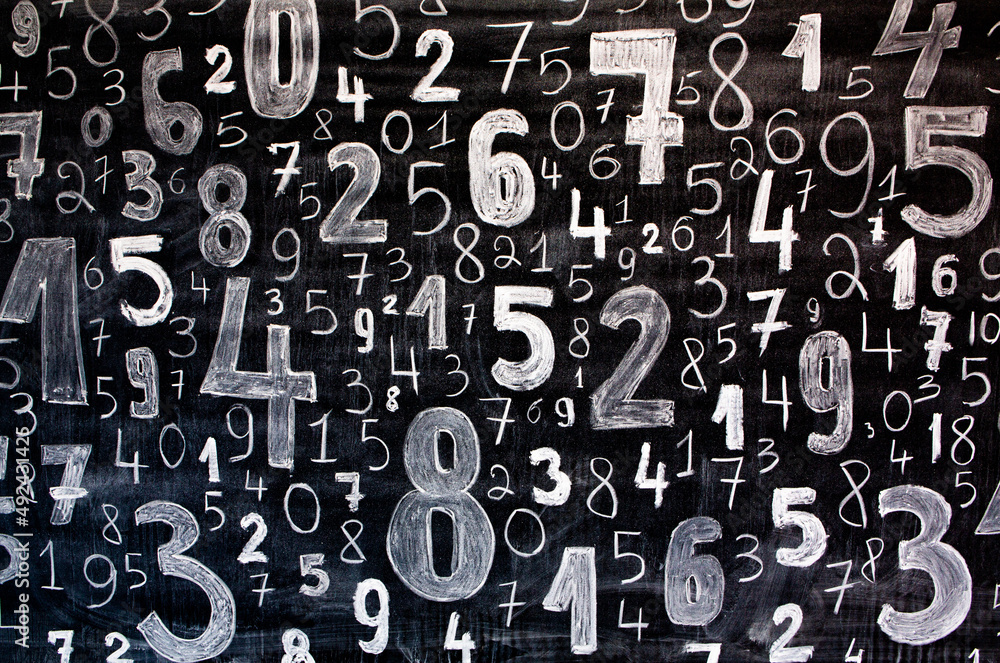 Poster background of numbers. from zero to nine. numbers texture. finance data concept. mathematic. seamles