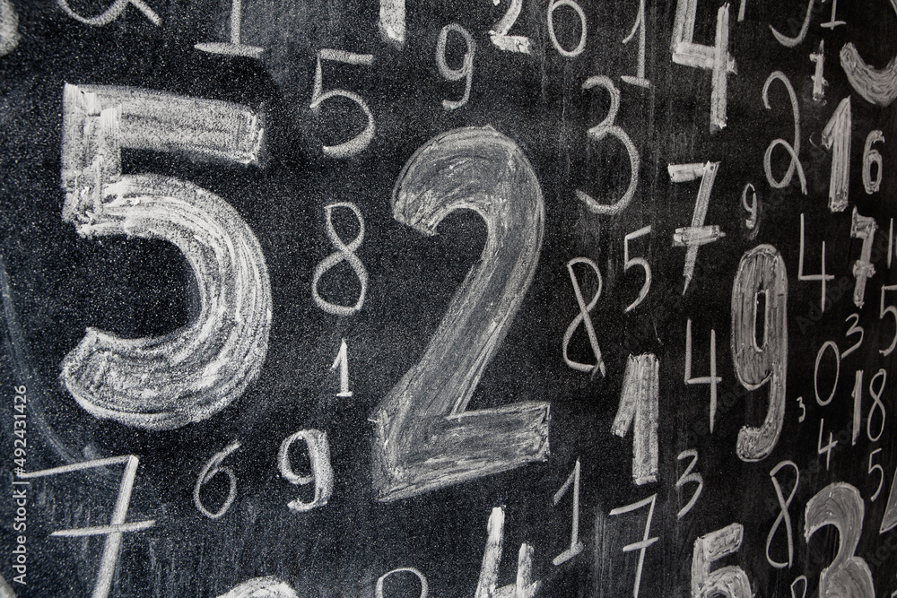 Poster background of numbers. from zero to nine. numbers texture. finance data concept. mathematic. seamles